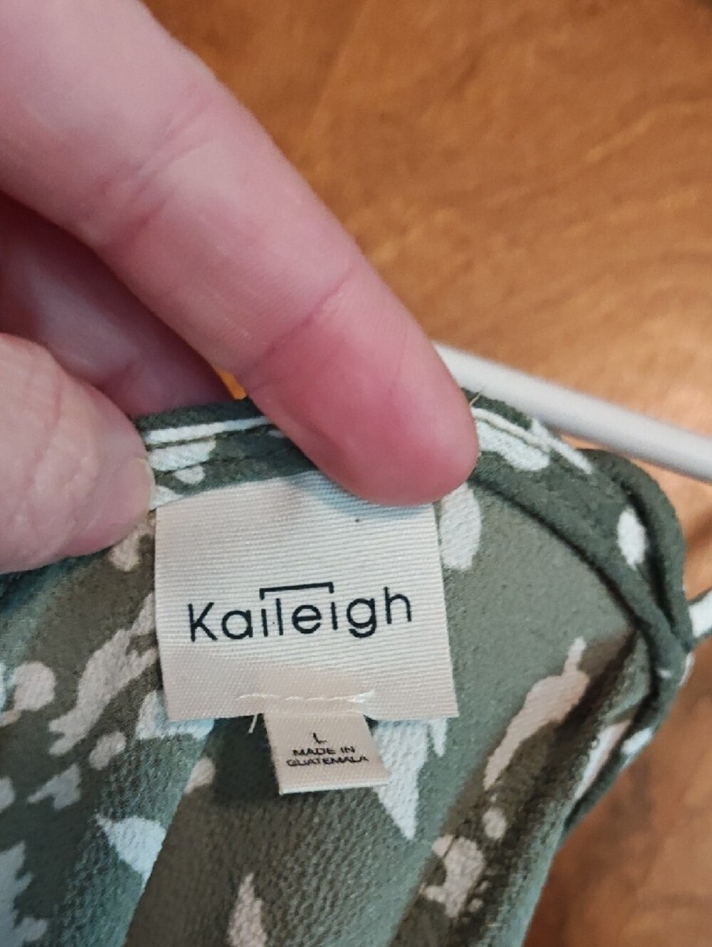 Kaileigh Olive Green Floral Spaghetti-Strap Top - Picture 2 of 5